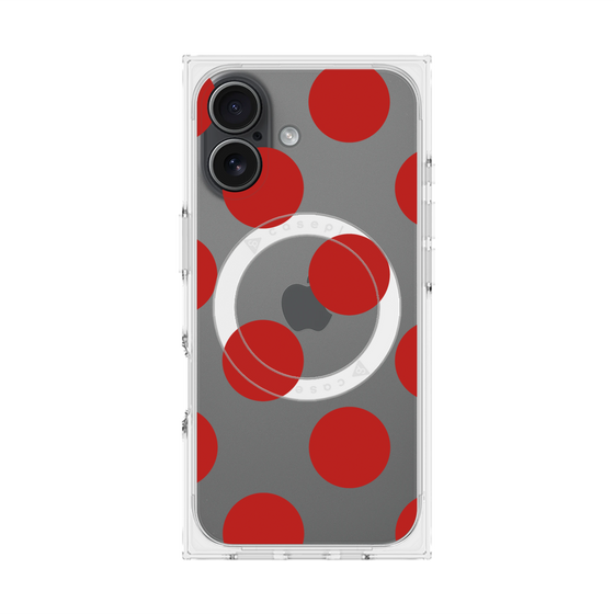 プレミアムスクエアケース with MagSafe［ シンプルドット - Red ］