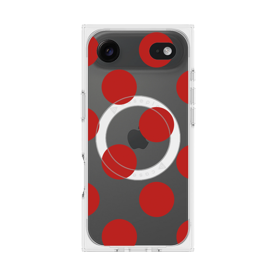 プレミアムスクエアケース with MagSafe［ シンプルドット - Red ］