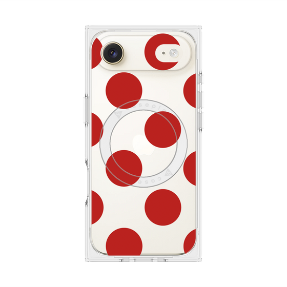 プレミアムスクエアケース with MagSafe［ シンプルドット - Red ］