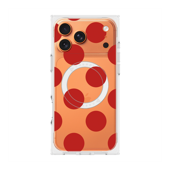 プレミアムスクエアケース with MagSafe［ シンプルドット - Red ］