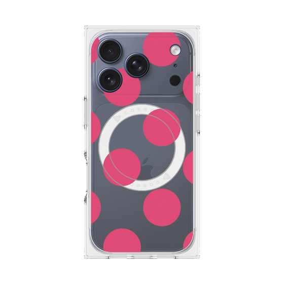 プレミアムスクエアケース with MagSafe［ シンプルドット - Pink ］