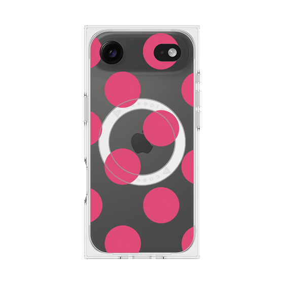 プレミアムスクエアケース with MagSafe［ シンプルドット - Pink ］