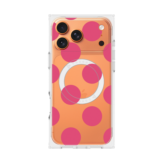プレミアムスクエアケース with MagSafe［ シンプルドット - Pink ］