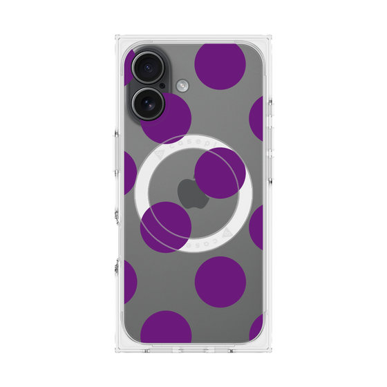 プレミアムスクエアケース with MagSafe［ シンプルドット - Purple ］