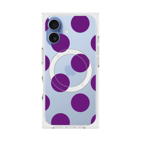 プレミアムスクエアケース with MagSafe［ シンプルドット - Purple ］