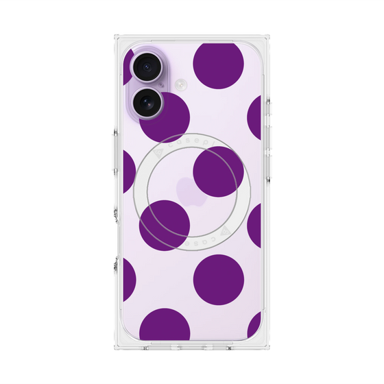 プレミアムスクエアケース with MagSafe［ シンプルドット - Purple ］