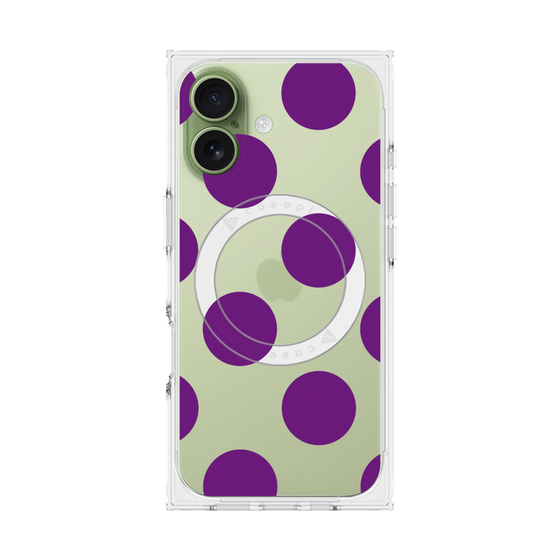 プレミアムスクエアケース with MagSafe［ シンプルドット - Purple ］