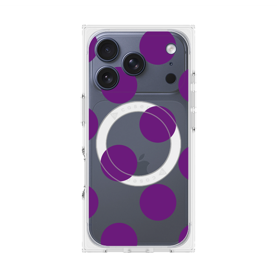 プレミアムスクエアケース with MagSafe［ シンプルドット - Purple ］