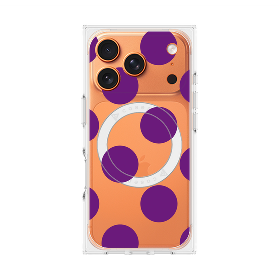 プレミアムスクエアケース with MagSafe［ シンプルドット - Purple ］