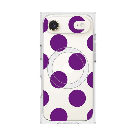プレミアムスクエアケース with MagSafe［ シンプルドット - Purple ］
