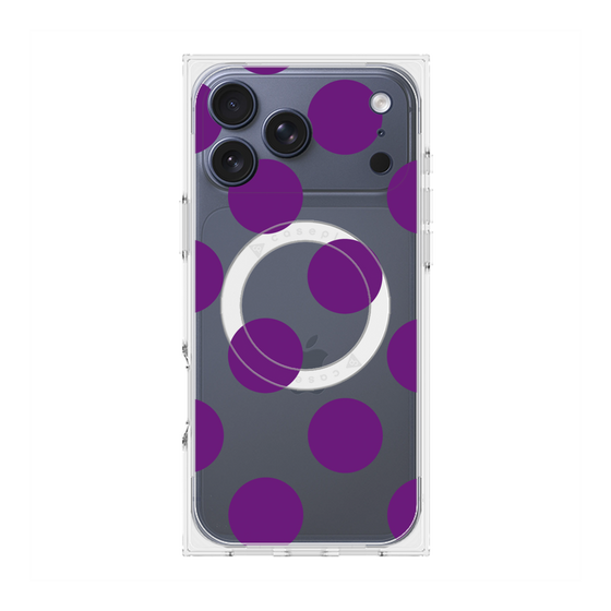 プレミアムスクエアケース with MagSafe［ シンプルドット - Purple ］