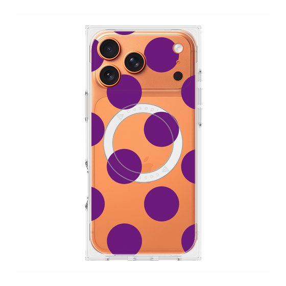 プレミアムスクエアケース with MagSafe［ シンプルドット - Purple ］