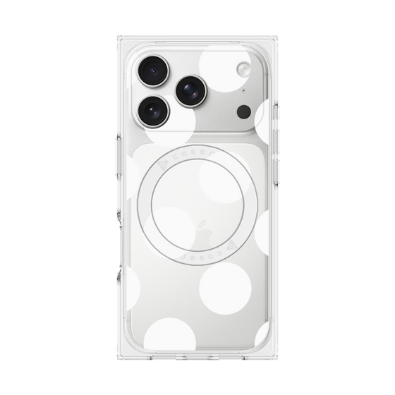プレミアムスクエアケース with MagSafe［ シンプルドット - White ］