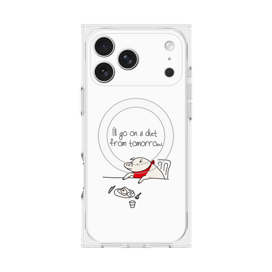 プレミアムスクエアケース with MagSafe［ ブタ子の挑戦 ］