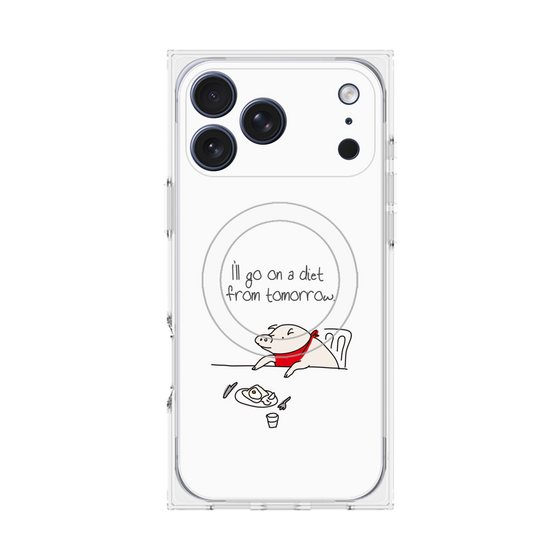 プレミアムスクエアケース with MagSafe［ ブタ子の挑戦 ］