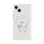 プレミアムスクエアケース with MagSafe［ 蝶ネクタイねこ - White ］