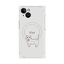 プレミアムスクエアケース with MagSafe［ 蝶ネクタイねこ - White ］