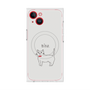 プレミアムスクエアケース with MagSafe［ 蝶ネクタイねこ - White ］