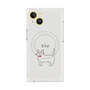 プレミアムスクエアケース with MagSafe［ 蝶ネクタイねこ - White ］