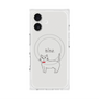 プレミアムスクエアケース with MagSafe［ 蝶ネクタイねこ - White ］