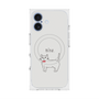 プレミアムスクエアケース with MagSafe［ 蝶ネクタイねこ - White ］