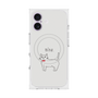プレミアムスクエアケース with MagSafe［ 蝶ネクタイねこ - White ］