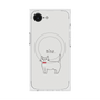プレミアムスクエアケース with MagSafe［ 蝶ネクタイねこ - White ］