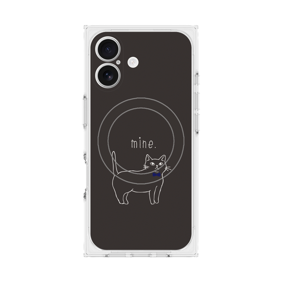 プレミアムスクエアケース with MagSafe［ 蝶ネクタイねこ - Black ］