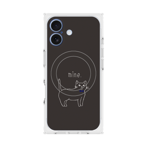 プレミアムスクエアケース with MagSafe［ 蝶ネクタイねこ - Black ］