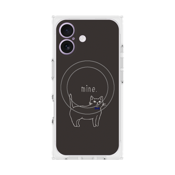 プレミアムスクエアケース with MagSafe［ 蝶ネクタイねこ - Black ］