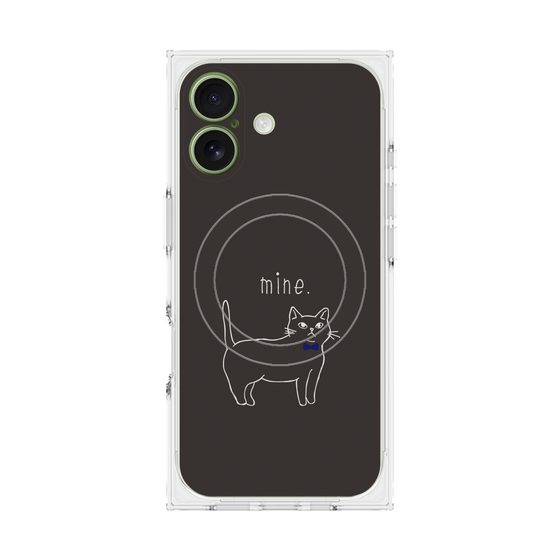 プレミアムスクエアケース with MagSafe［ 蝶ネクタイねこ - Black ］