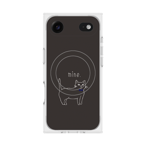 プレミアムスクエアケース with MagSafe［ 蝶ネクタイねこ - Black ］
