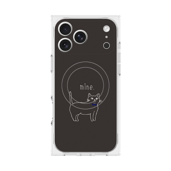 プレミアムスクエアケース with MagSafe［ 蝶ネクタイねこ - Black ］