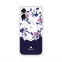 プレミアムスクエアケース with MagSafe［ ツインドットフラワー - Navy ］