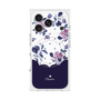 プレミアムスクエアケース with MagSafe［ ツインドットフラワー - Navy ］