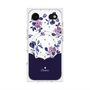 プレミアムスクエアケース with MagSafe［ ツインドットフラワー - Navy ］