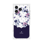 プレミアムスクエアケース with MagSafe［ ツインドットフラワー - Navy ］
