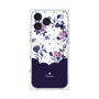 プレミアムスクエアケース with MagSafe［ ツインドットフラワー - Navy ］