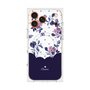 プレミアムスクエアケース with MagSafe［ ツインドットフラワー - Navy ］