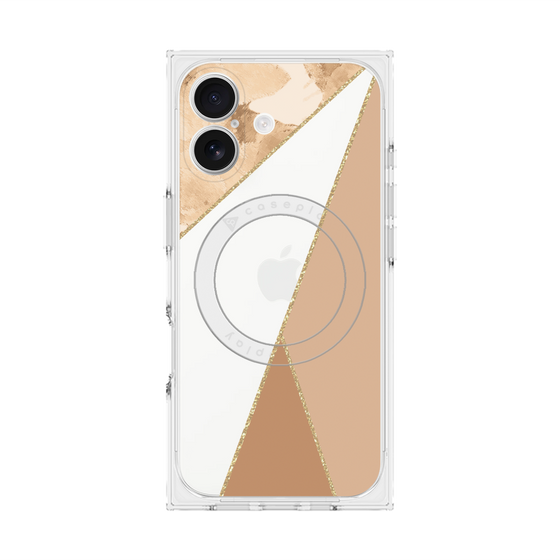 プレミアムスクエアケース with MagSafe［ マーブルトライアングルパレット - Beige ］