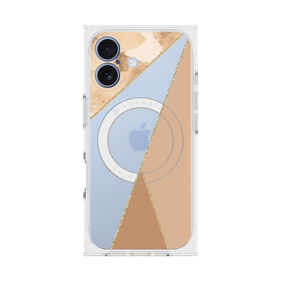 プレミアムスクエアケース with MagSafe［ マーブルトライアングルパレット - Beige ］