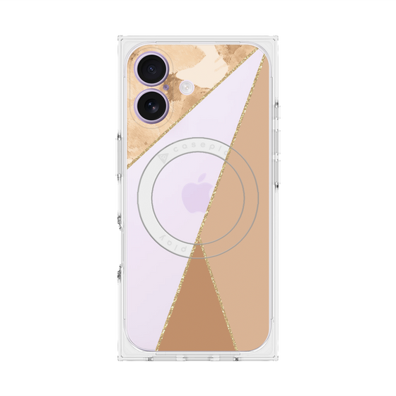 プレミアムスクエアケース with MagSafe［ マーブルトライアングルパレット - Beige ］
