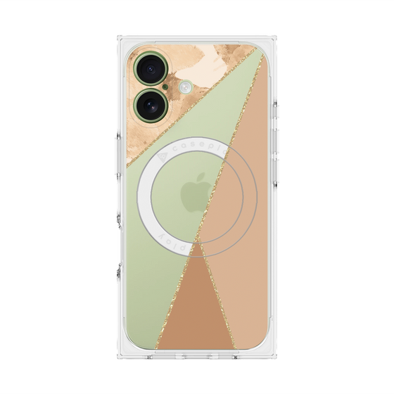 プレミアムスクエアケース with MagSafe［ マーブルトライアングルパレット - Beige ］