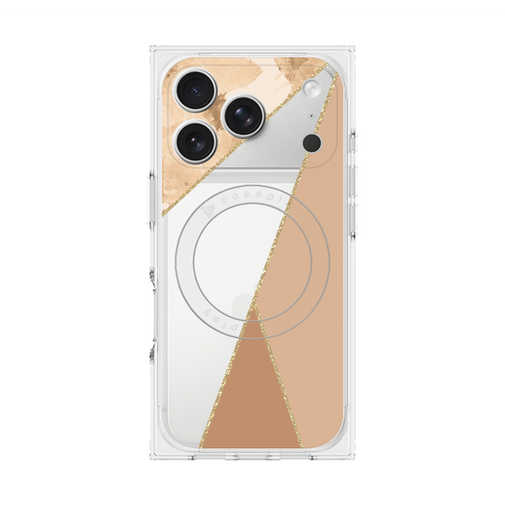 プレミアムスクエアケース with MagSafe［ マーブルトライアングルパレット - Beige ］
