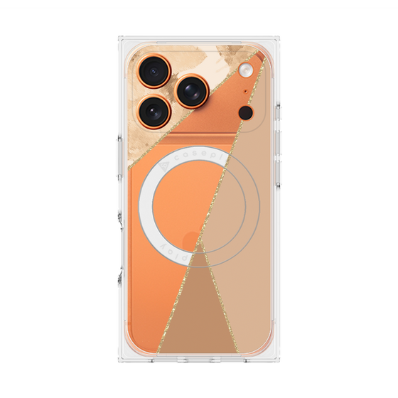 プレミアムスクエアケース with MagSafe［ マーブルトライアングルパレット - Beige ］
