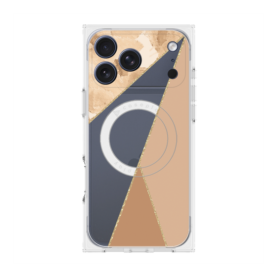 プレミアムスクエアケース with MagSafe［ マーブルトライアングルパレット - Beige ］
