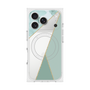 プレミアムスクエアケース with MagSafe［ マーブルトライアングルパレット - Green ］