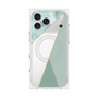 プレミアムスクエアケース with MagSafe［ マーブルトライアングルパレット - Green ］