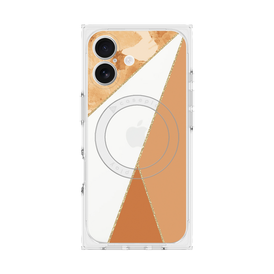 プレミアムスクエアケース with MagSafe［ マーブルトライアングルパレット - Orange ］
