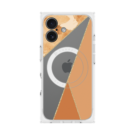 プレミアムスクエアケース with MagSafe［ マーブルトライアングルパレット - Orange ］